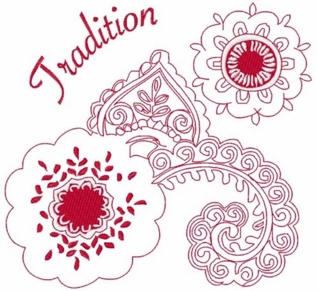 Picture of Tradition Flowers Machine Embroidery Design