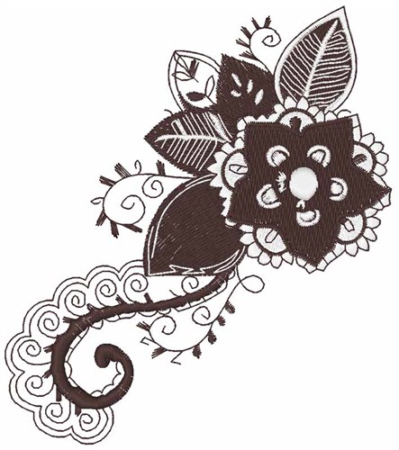 Eastern Flower Machine Embroidery Design