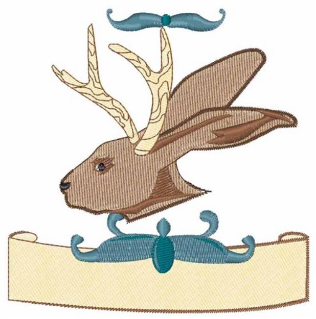Picture of Jackalope Head Machine Embroidery Design