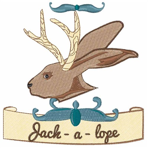 Jackalope Banner Machine Embroidery Design
