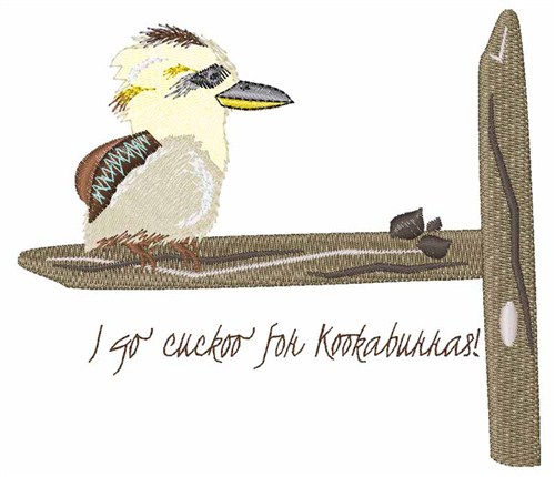 Cuckoo Kookaburra Machine Embroidery Design