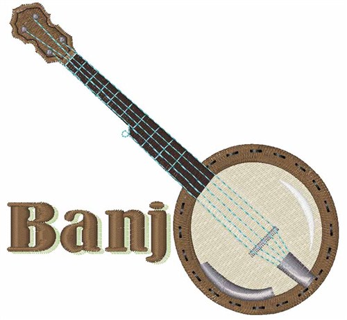 Banjo Instrument Machine Embroidery Design