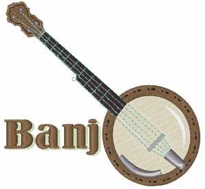 Picture of Banjo Instrument Machine Embroidery Design