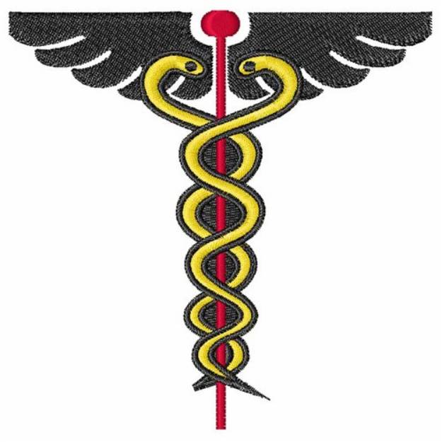 Picture of Caduceus Staff Machine Embroidery Design