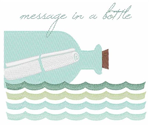 Message in a Bottle Machine Embroidery Design