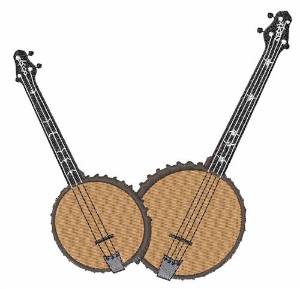 Picture of Two Banjos Machine Embroidery Design