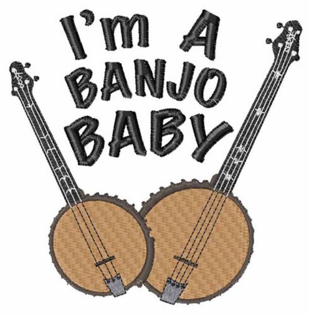 Picture of Banjo Baby Machine Embroidery Design