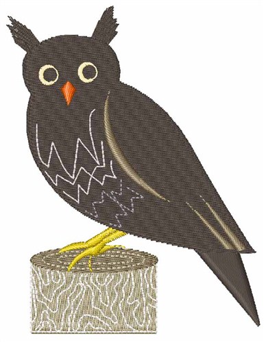 Perched Owl Machine Embroidery Design