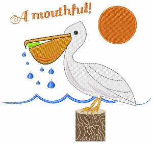 Picture of Mouthful Pelican Machine Embroidery Design