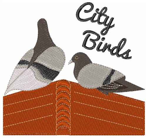 City Birds Machine Embroidery Design