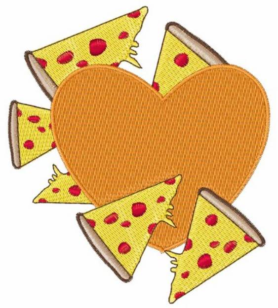 Picture of Heart Pizza Machine Embroidery Design