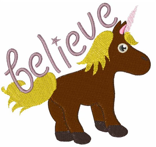 Unicorn Belief Machine Embroidery Design