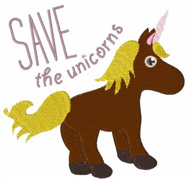 Picture of Save the Unicorns Machine Embroidery Design