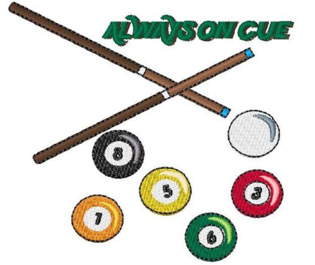 Picture of Always on Cue Machine Embroidery Design