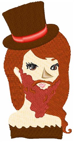 Bearded Lady Machine Embroidery Design