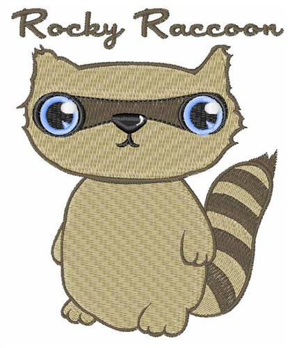 Rocky Raccoon Machine Embroidery Design