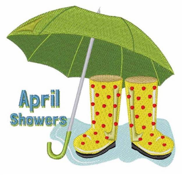 Picture of April Showers Machine Embroidery Design