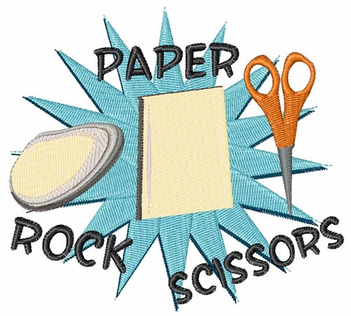 Rock Paper Scissors Machine Embroidery Design