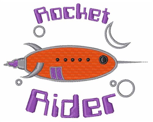 Rocket Rider Machine Embroidery Design