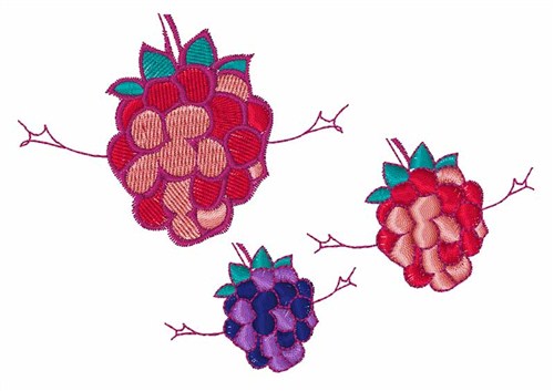 Raspberry Fruit Machine Embroidery Design