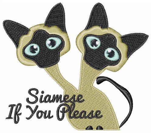 Siamese Please Machine Embroidery Design