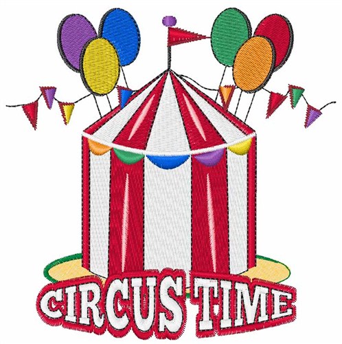 Circus Time Machine Embroidery Design