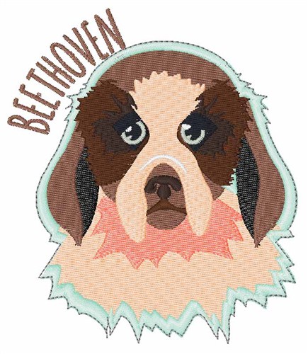 Beethoven Dog Machine Embroidery Design