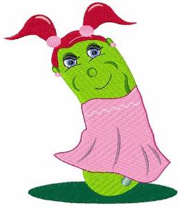 Picture of Girl Cucumber Machine Embroidery Design