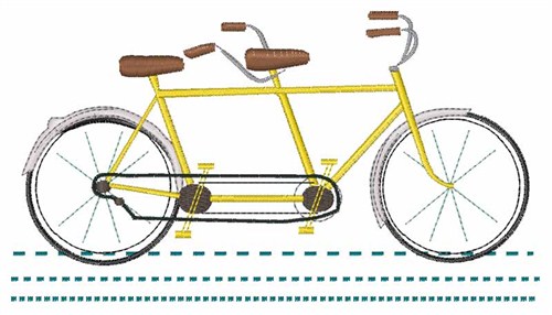 Tandem Bicycle Machine Embroidery Design