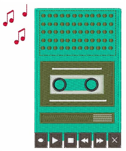 Cassette Player Machine Embroidery Design