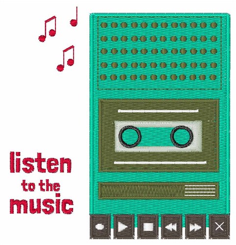 Listen to the Music Machine Embroidery Design