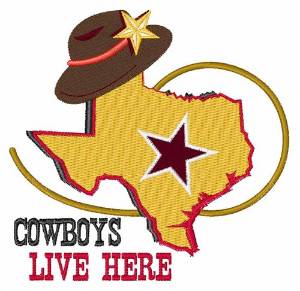 Picture of Cowboys Live Here Machine Embroidery Design