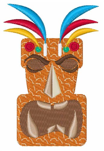 Tiki Mask Machine Embroidery Design