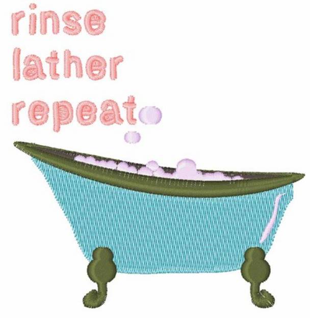 Picture of Rinse Lather Repeat Machine Embroidery Design