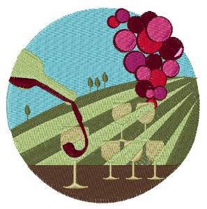 Picture of Vineyard Glasses Machine Embroidery Design