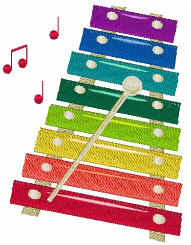Xylophone Music Machine Embroidery Design