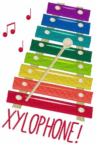 Xylophone Music Machine Embroidery Design