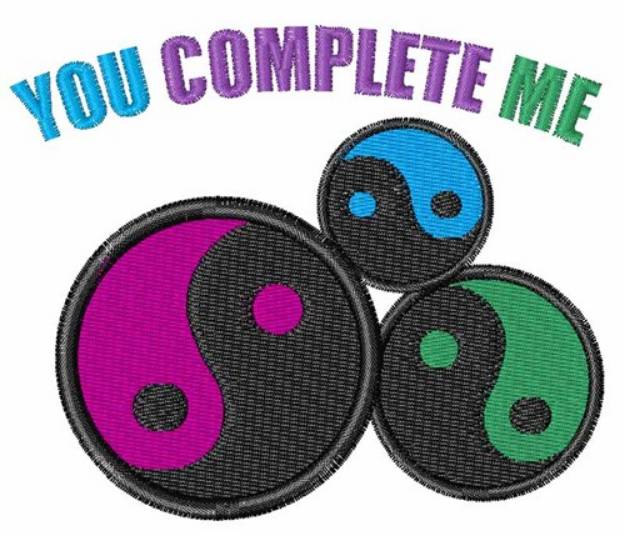 Picture of You Complete Me Machine Embroidery Design