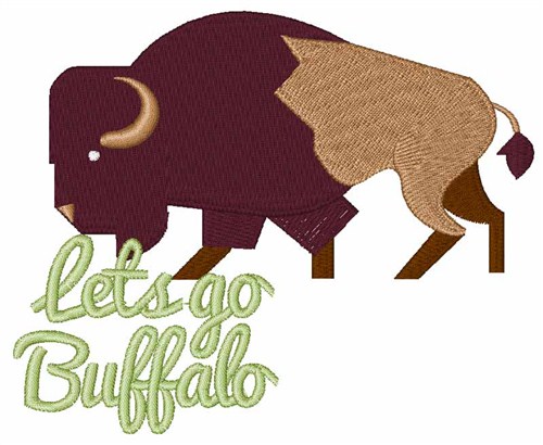 Lets Go Buffalo Machine Embroidery Design