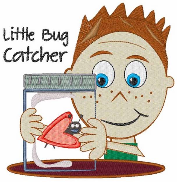 Picture of Little Bug Catcher Machine Embroidery Design