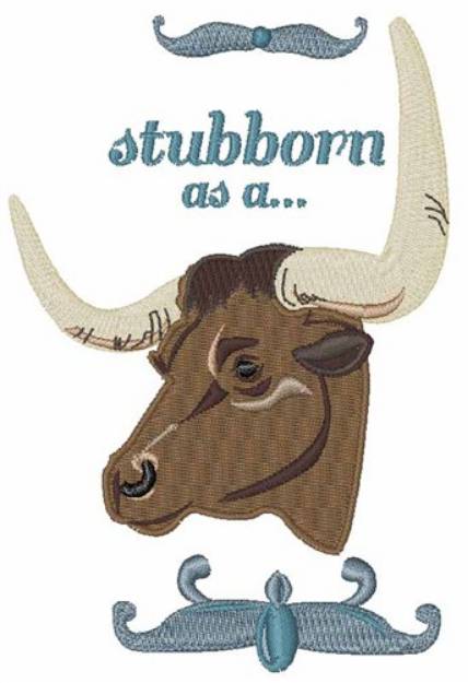Picture of Stubborn Bull Machine Embroidery Design