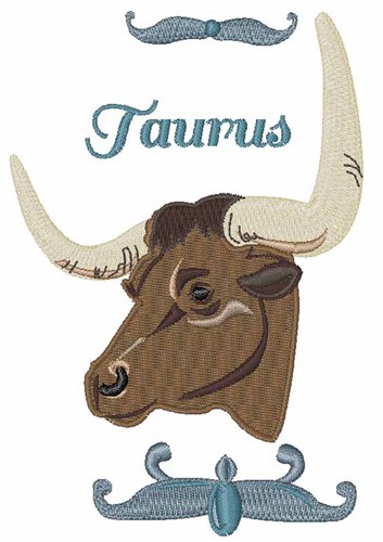 Taurus Astrology Machine Embroidery Design