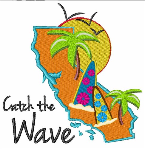 Catch the Wave Machine Embroidery Design