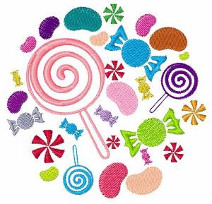 Picture of Candy Sweets Machine Embroidery Design