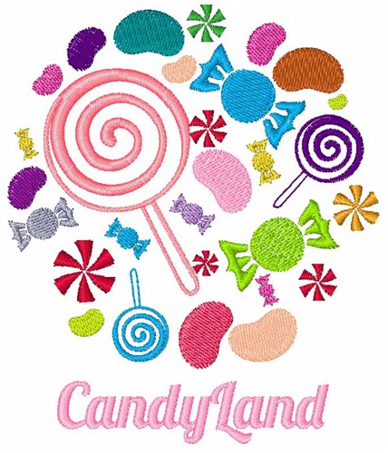 Candy Land Machine Embroidery Design