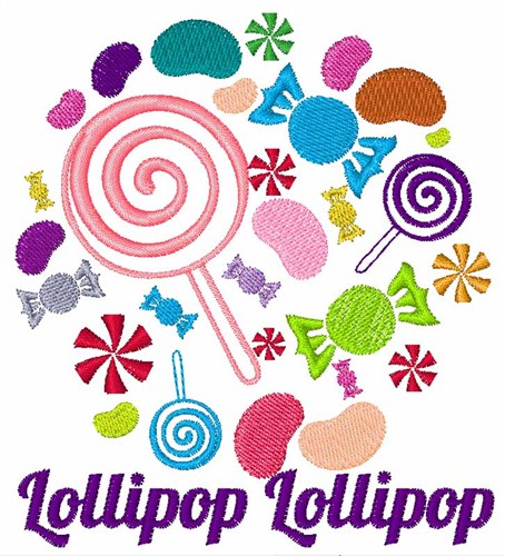 Lollipop Candy Machine Embroidery Design
