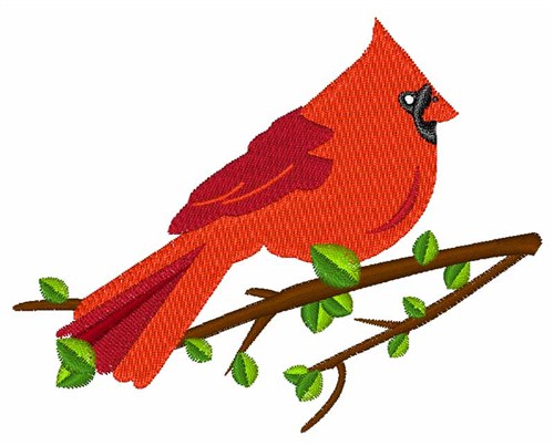 Cardinal Bird Machine Embroidery Design