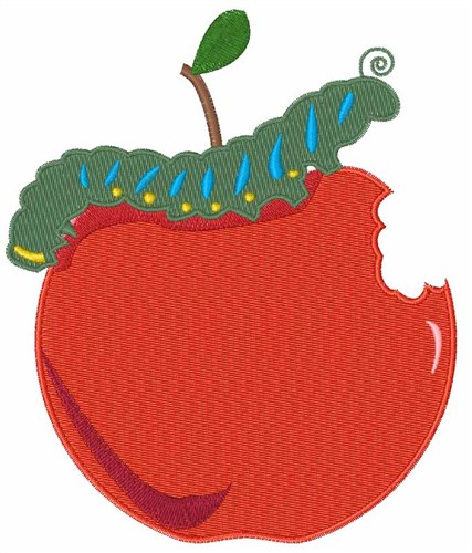 Caterpillar Apple Machine Embroidery Design