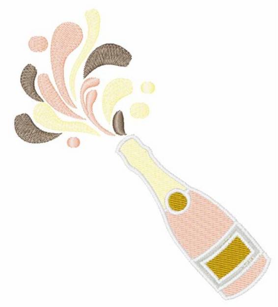 Picture of Champagne Bottle Machine Embroidery Design