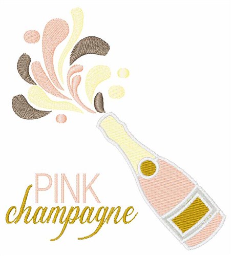 Pink Champagne Machine Embroidery Design